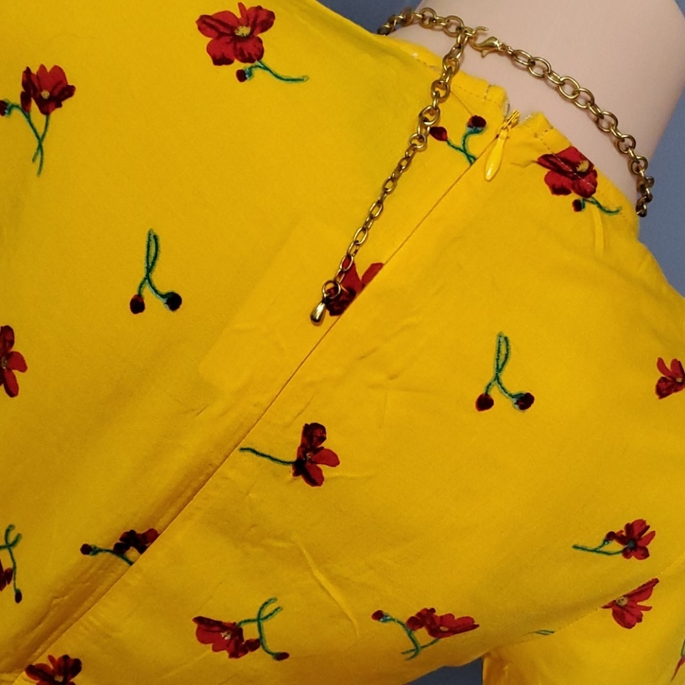 Stunning Yellow Floral Summer Dress MUST SEE - Picture 4 of 8